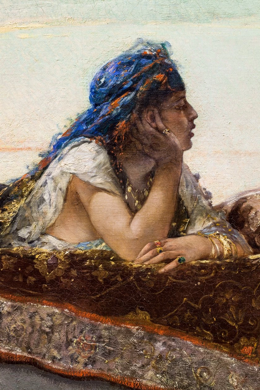 Jean - Joseph Benjamin, Constant, 184, Sulla terrazza in Marocco, Musee Des Beaux, Arts, Montreal, dettaglio